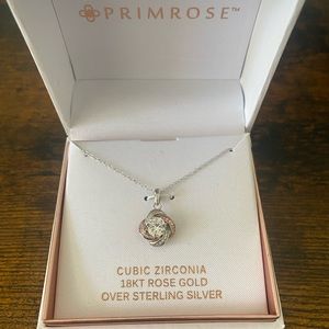 Primrose zirconia 18kt rose gold over sterling necklace